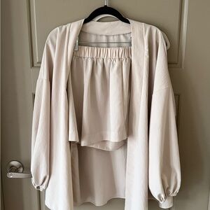 Elegant Cream Women's Blouse Set